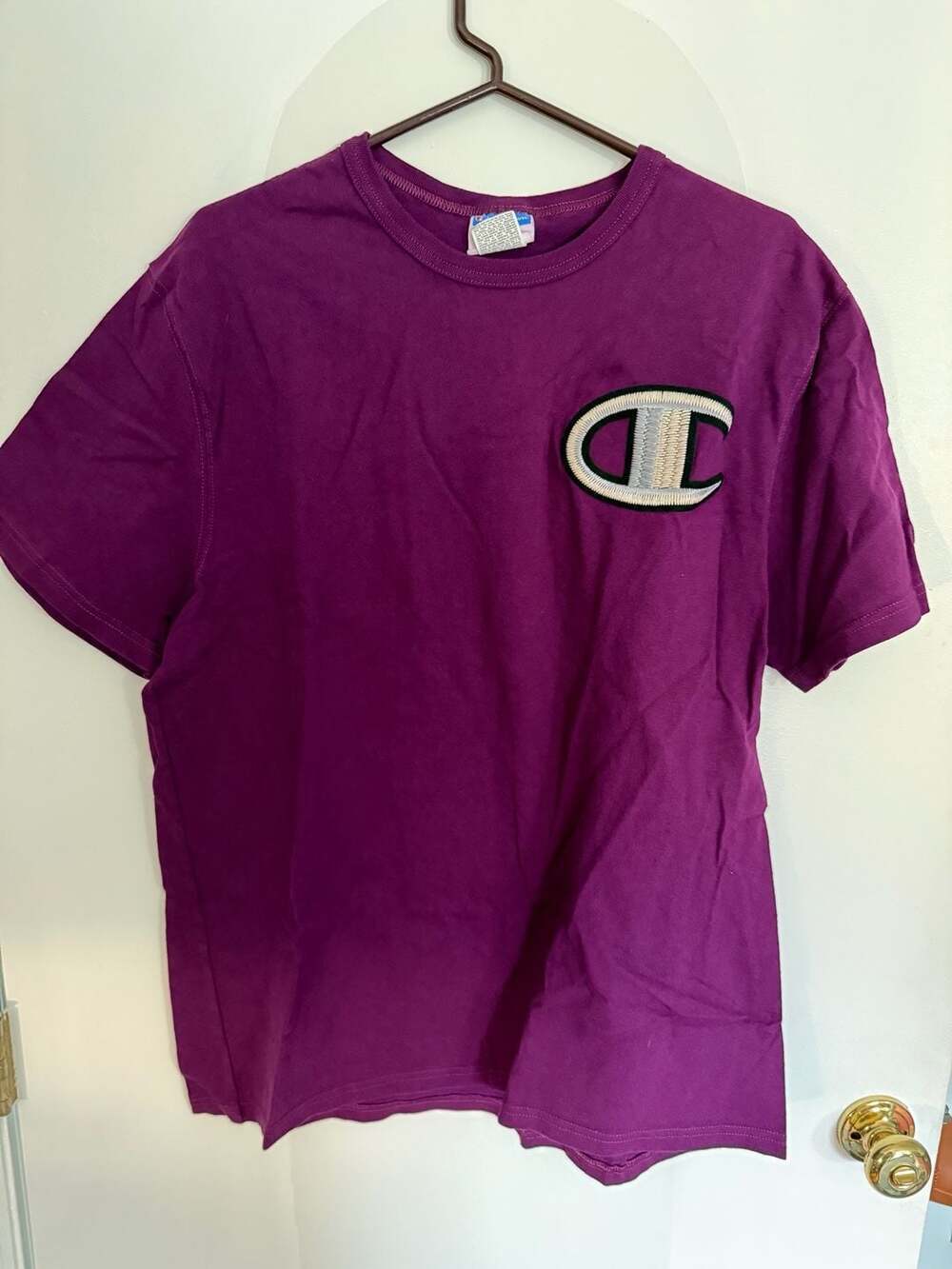 Champion Heritage Big C Logo Purple T-Shirt Size XL